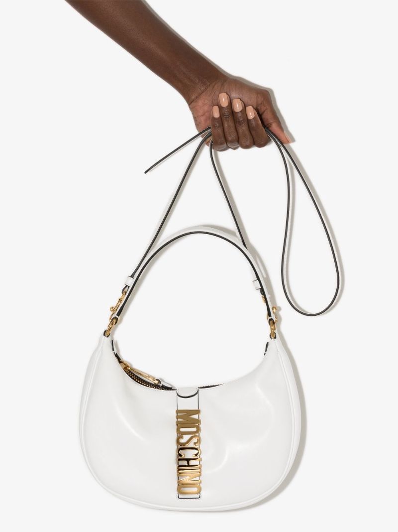 White Hobo Leather Shoulder Bag