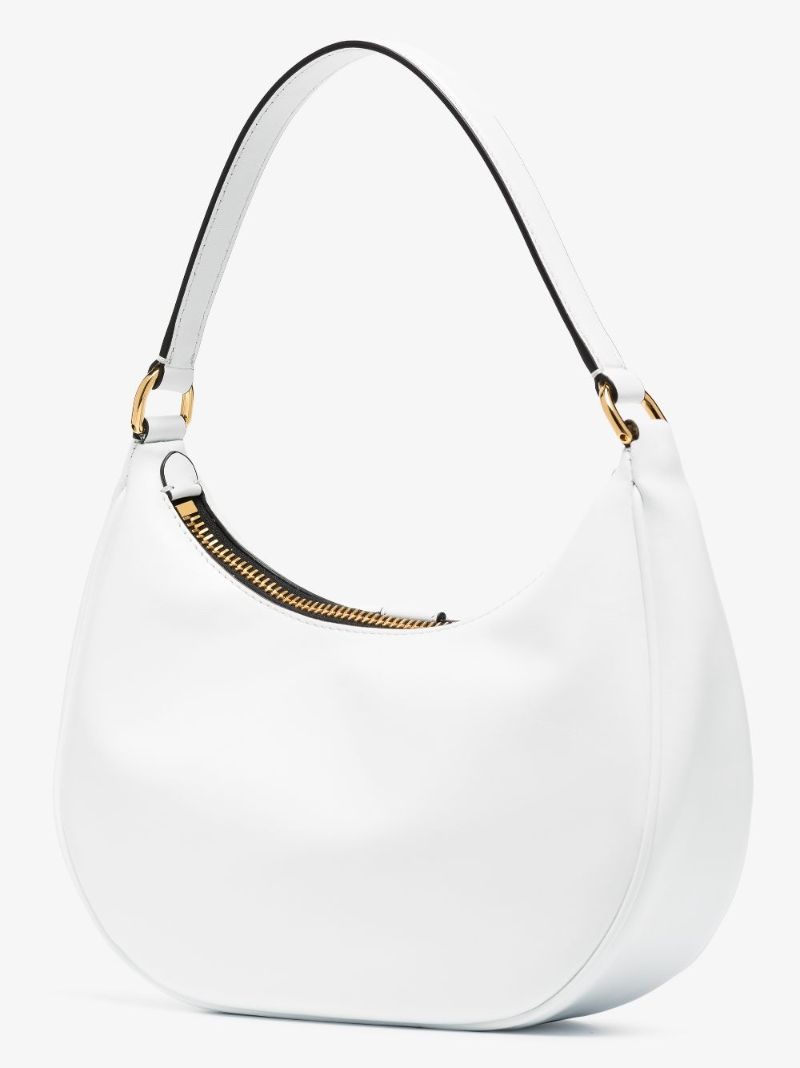 White Hobo Leather Shoulder Bag