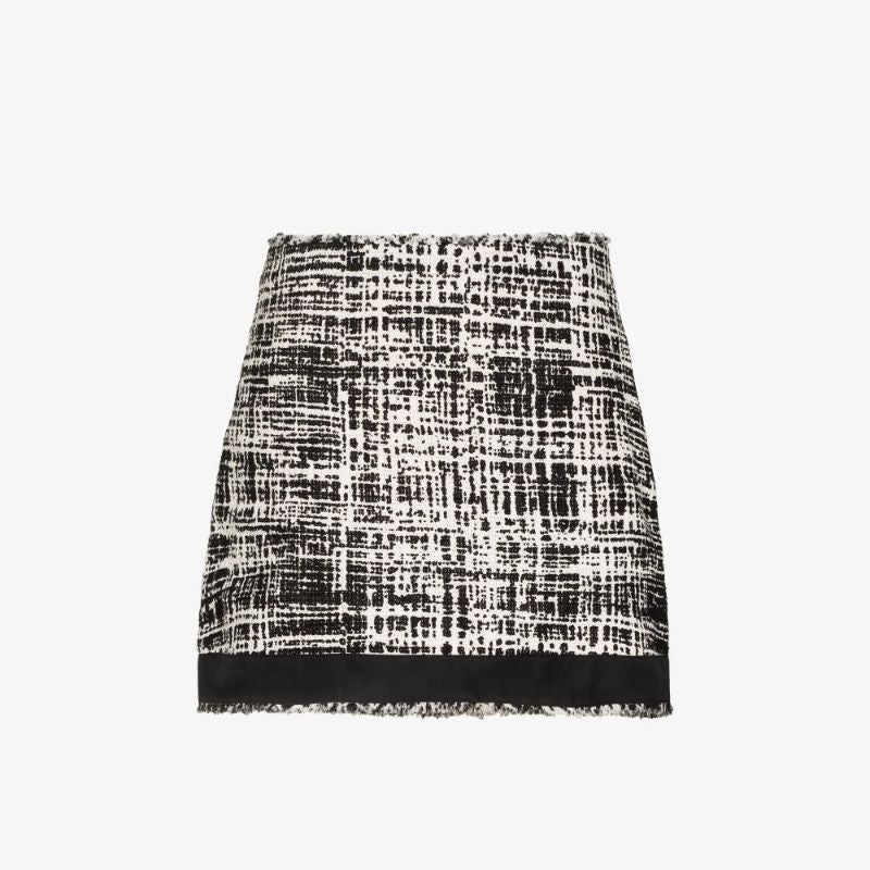 High Waist Tweed Mini Skirt