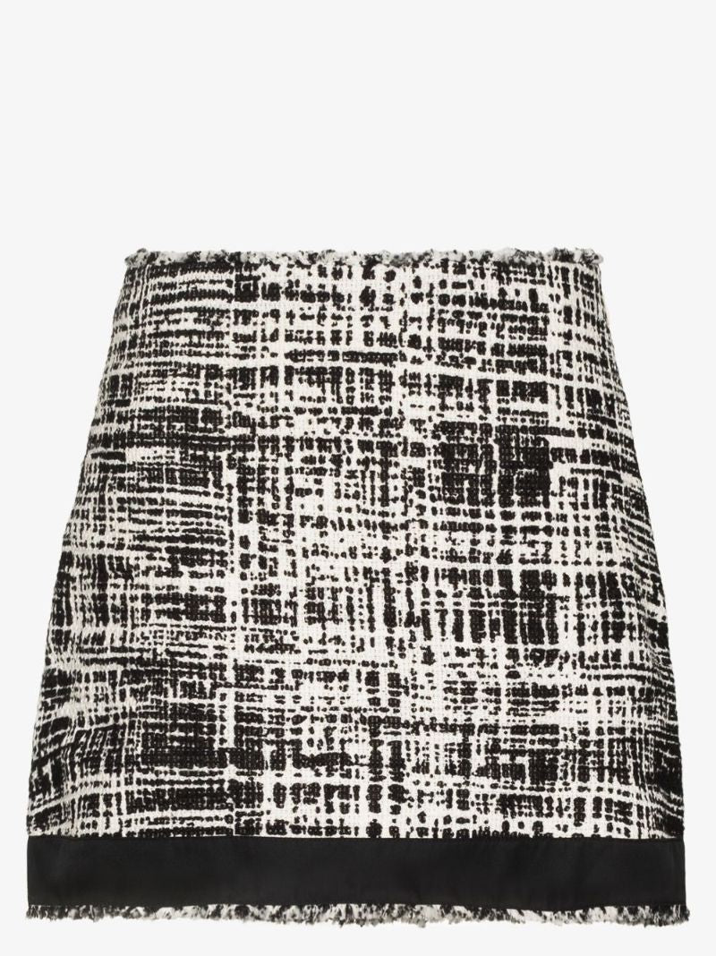 High Waist Tweed Mini Skirt