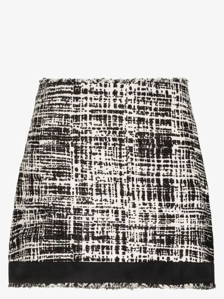 High Waist Tweed Mini Skirt