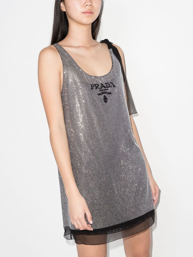Sequin Silk Mini Dress