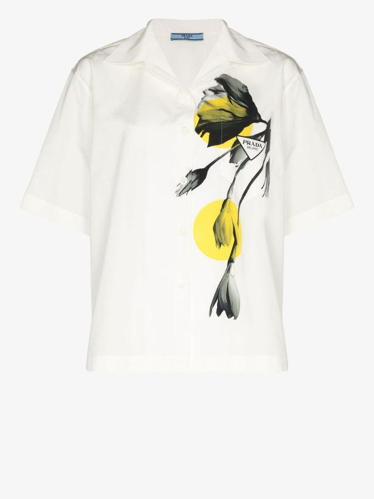 Floral Print Short Sleeve Cotton Shirt