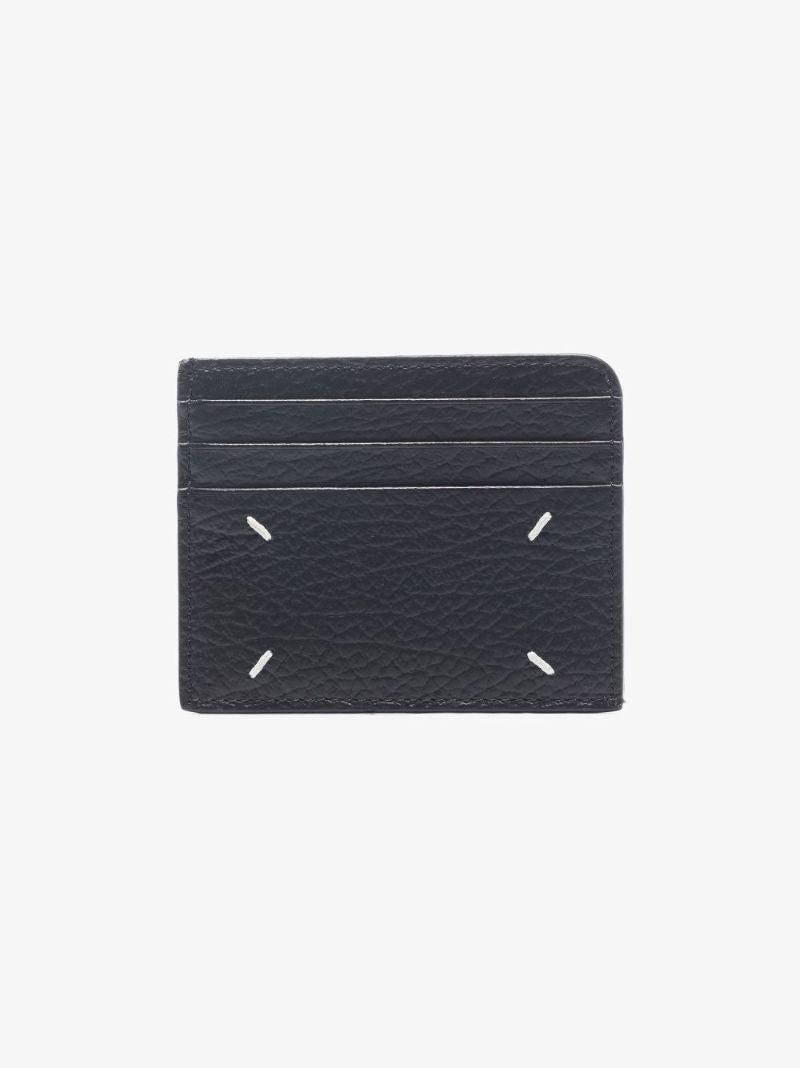 Black Four-stitch Leather Card Holder