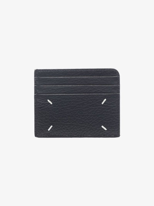 Black Four-stitch Leather Card Holder