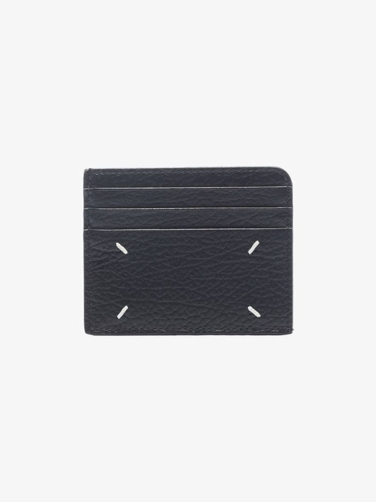 Black Four-stitch Leather Card Holder