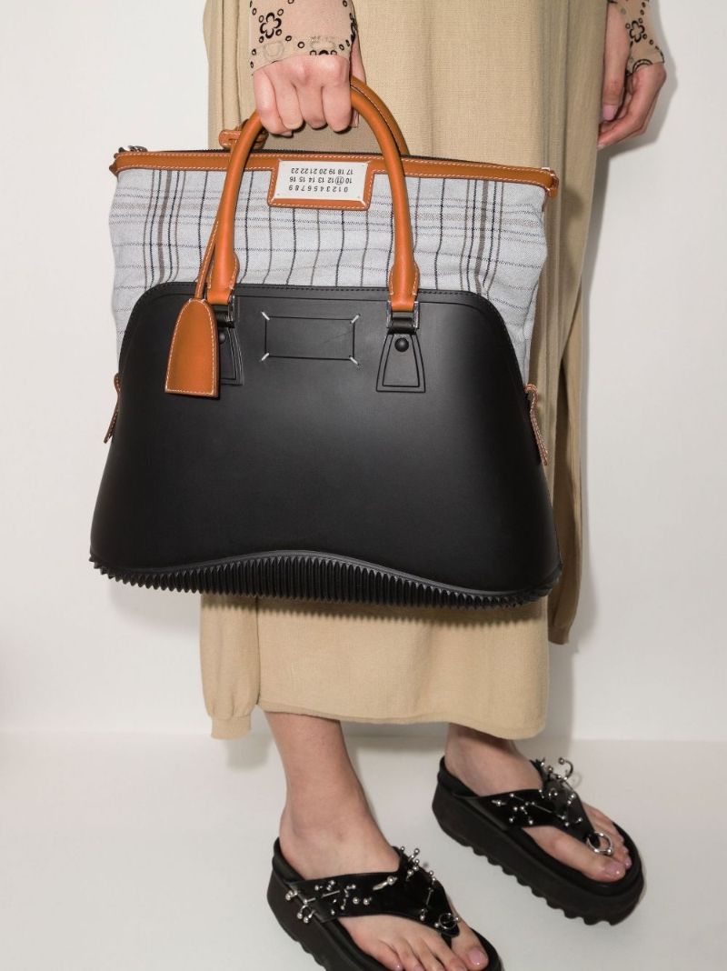 Black 5ac Large Rubber Tote Bag