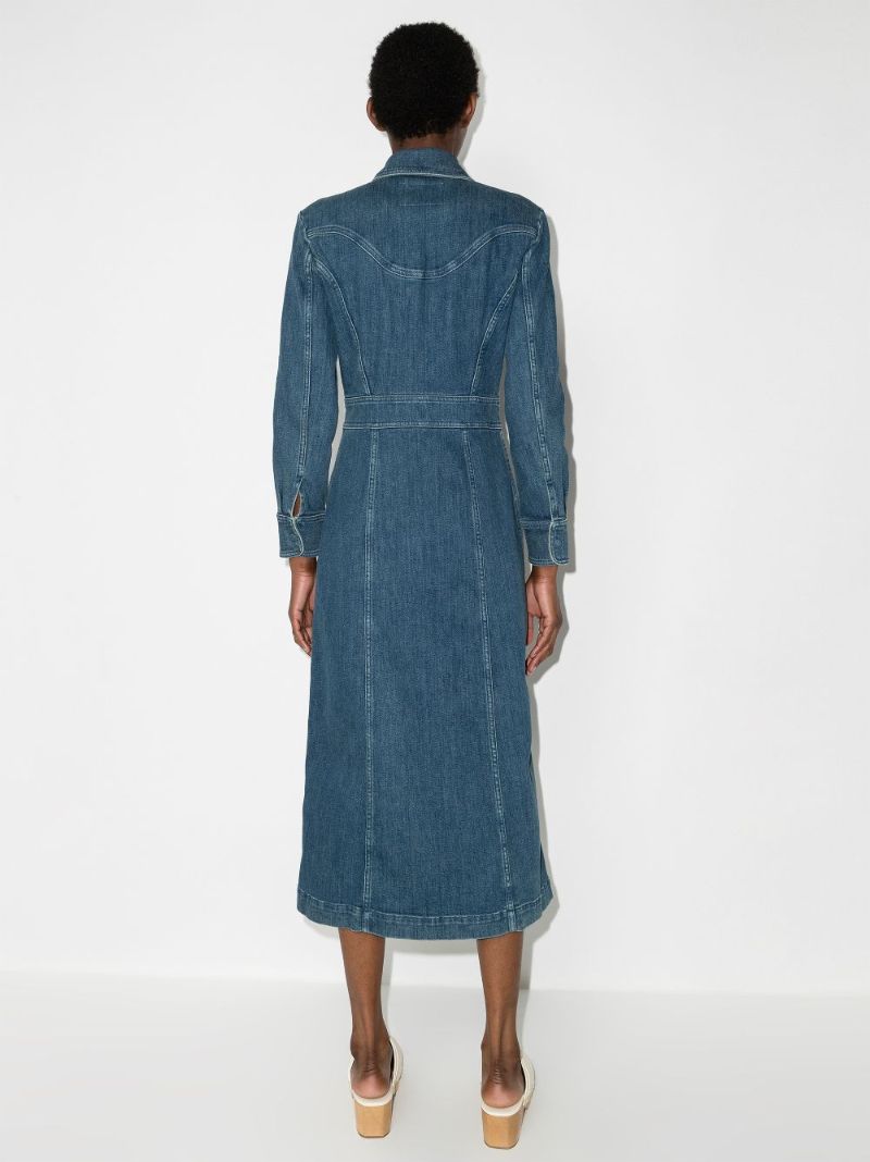 Long Sleeve Denim Midi Dress