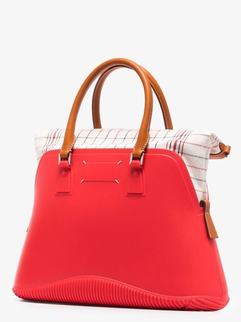 Red 5ac Large Rubber Tote Bag