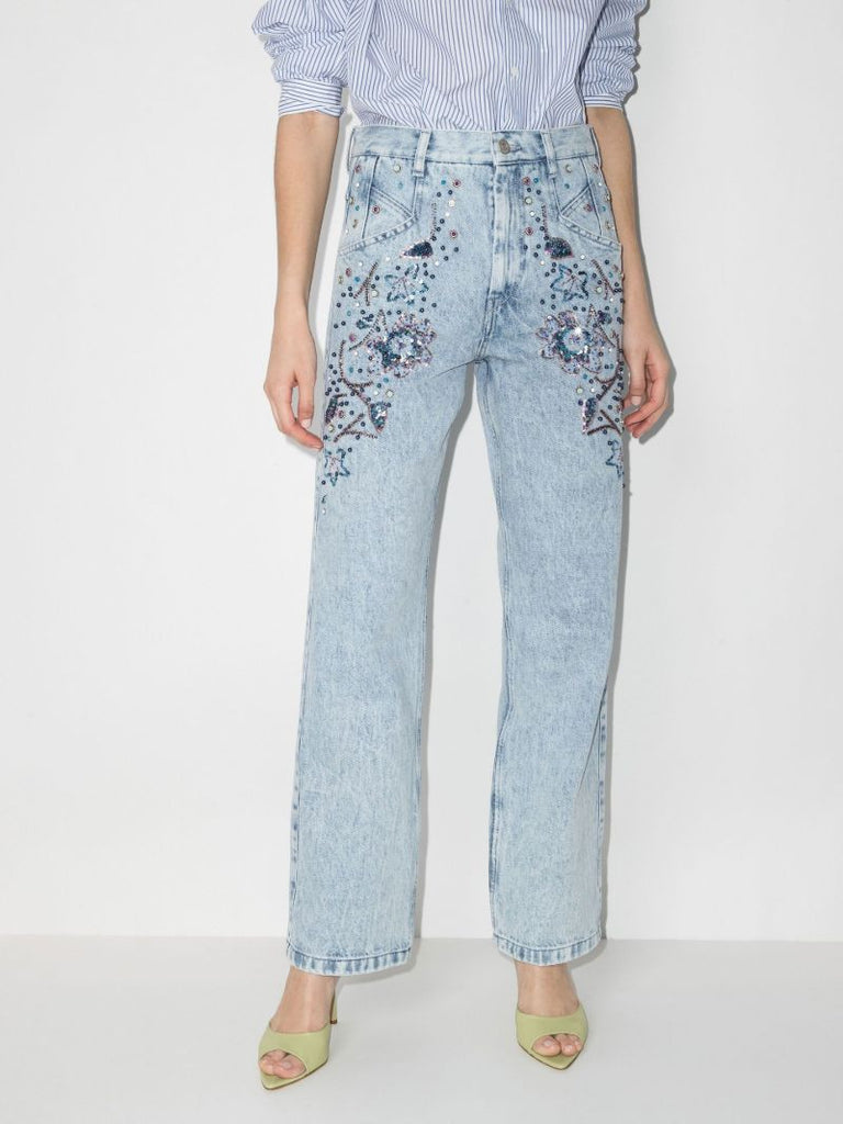 Nadegeil Sequinned Boyfriend Jeans