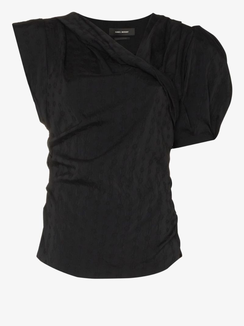Madinea Asymmetric Short Sleeve Blouse