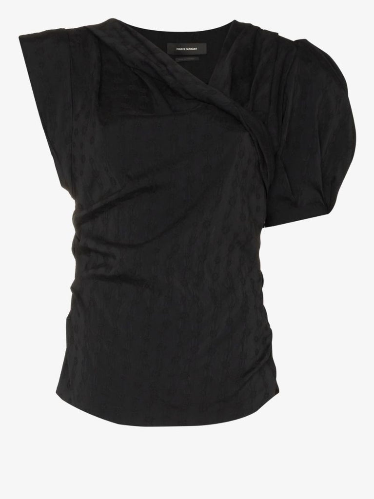 Madinea Asymmetric Short Sleeve Blouse