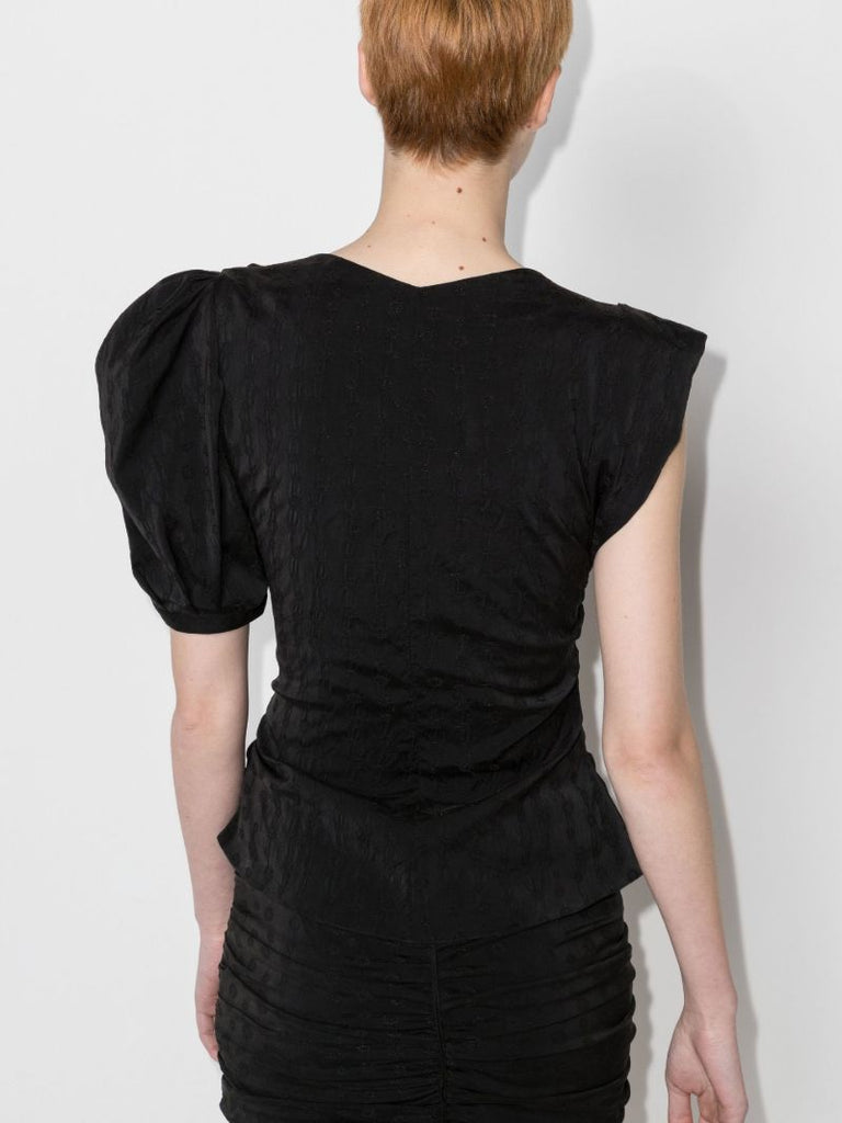 Madinea Asymmetric Short Sleeve Blouse