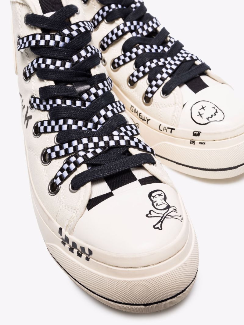 Neutral Double Grommet Kurt High Top Sneakers