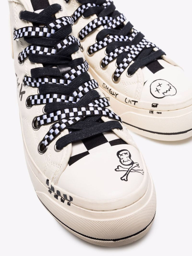 Neutral Double Grommet Kurt High Top Sneakers