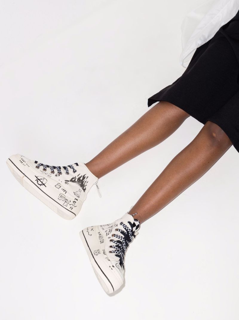Neutral Double Grommet Kurt High Top Sneakers