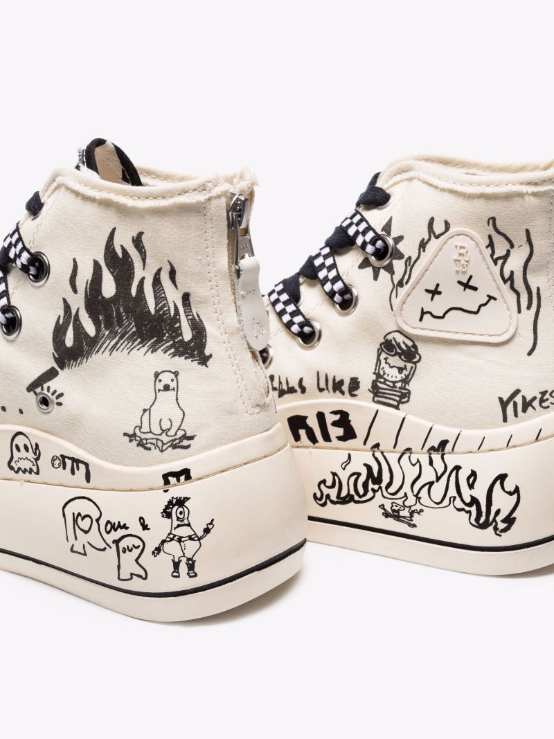Neutral Double Grommet Kurt High Top Sneakers