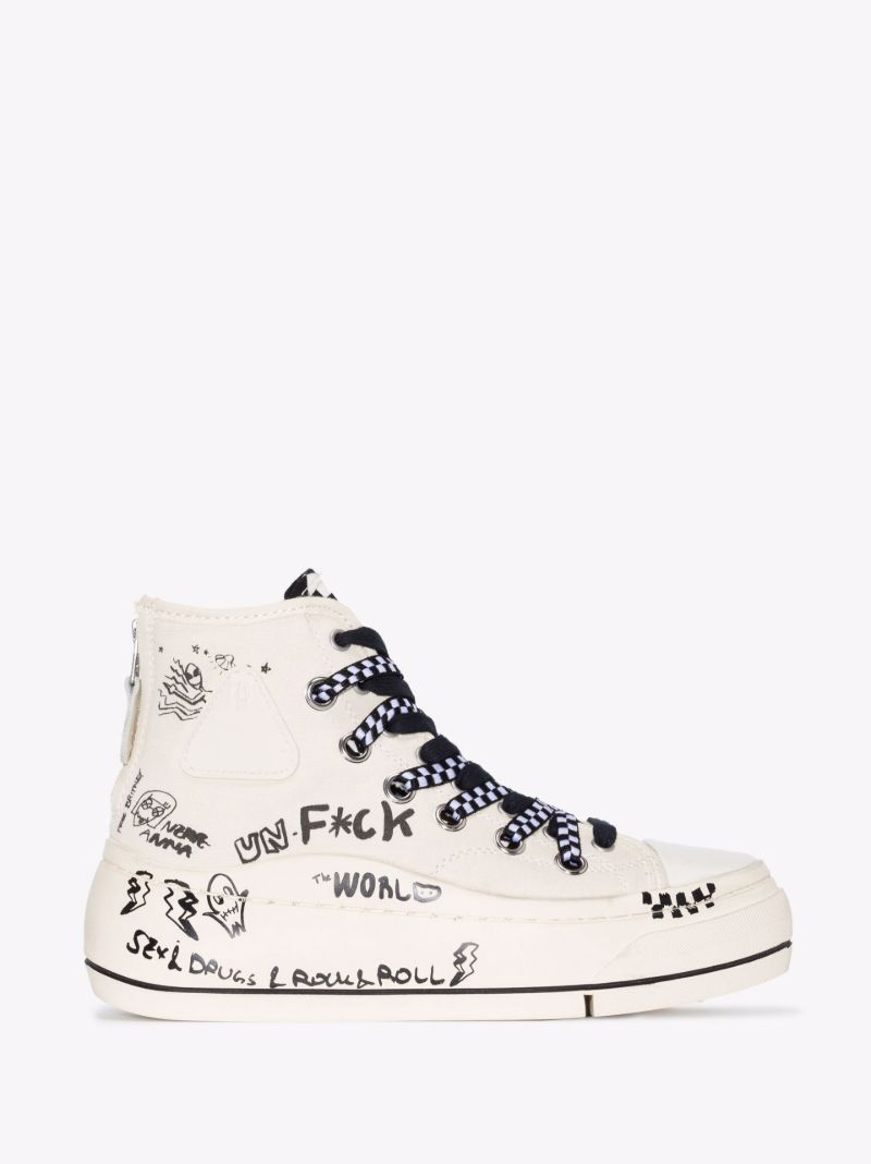 Neutral Double Grommet Kurt High Top Sneakers