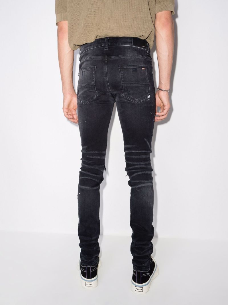 Black Mx1 Neon Plaid Skinny Jeans