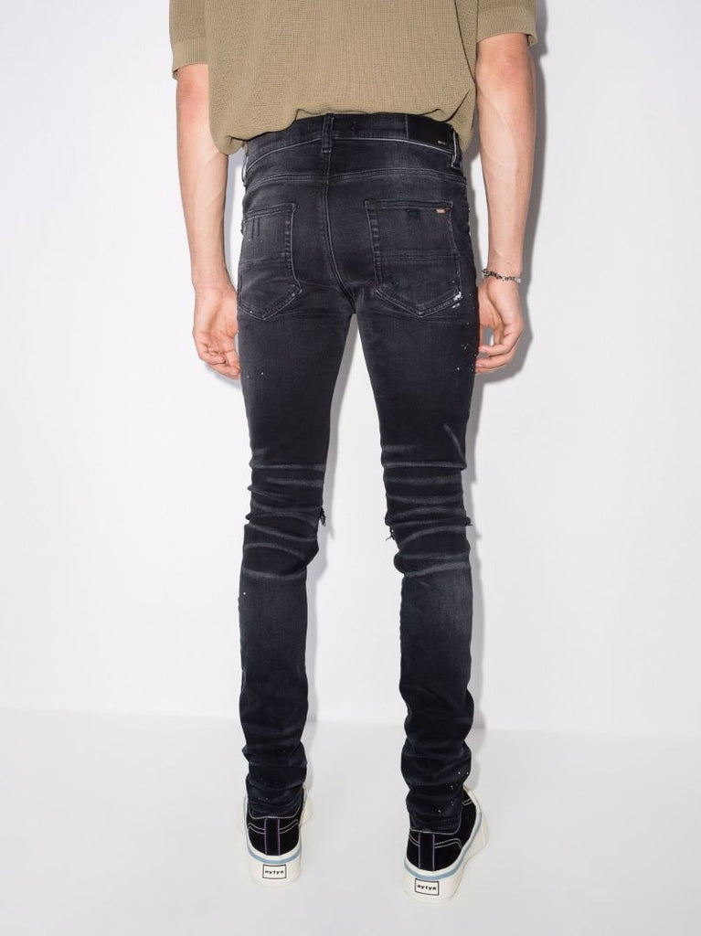 Black Mx1 Neon Plaid Skinny Jeans