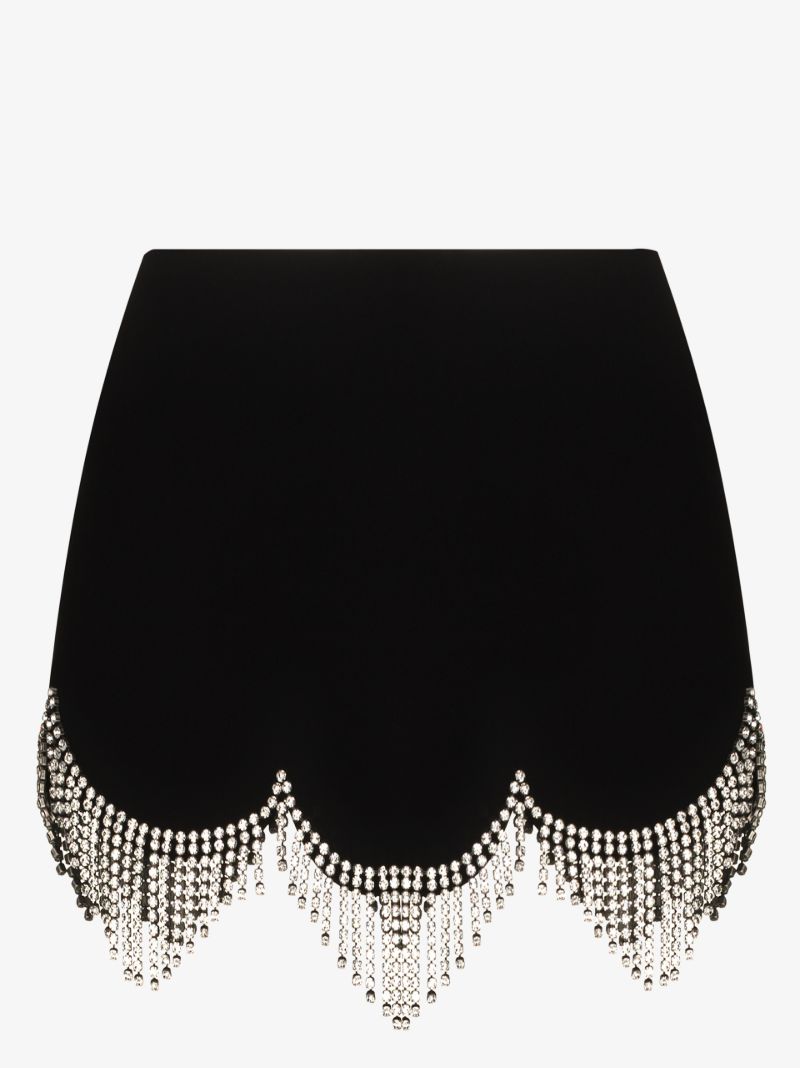 Crystal Scalloped Hem Mini Skirt