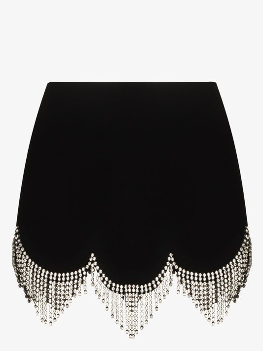 Crystal Scalloped Hem Mini Skirt