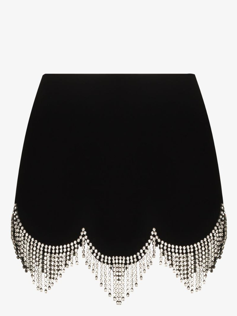 Crystal Scalloped Hem Mini Skirt