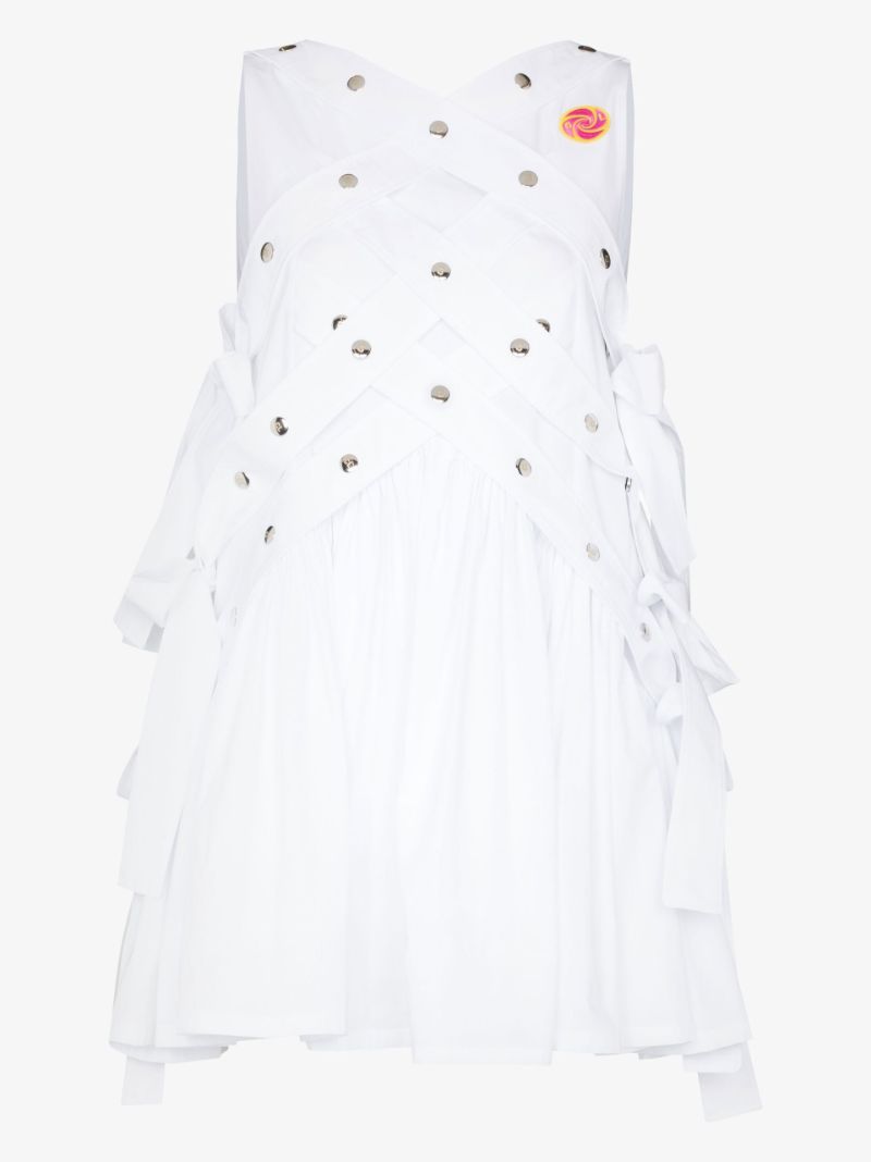 Studded Tie Detail Mini Dress