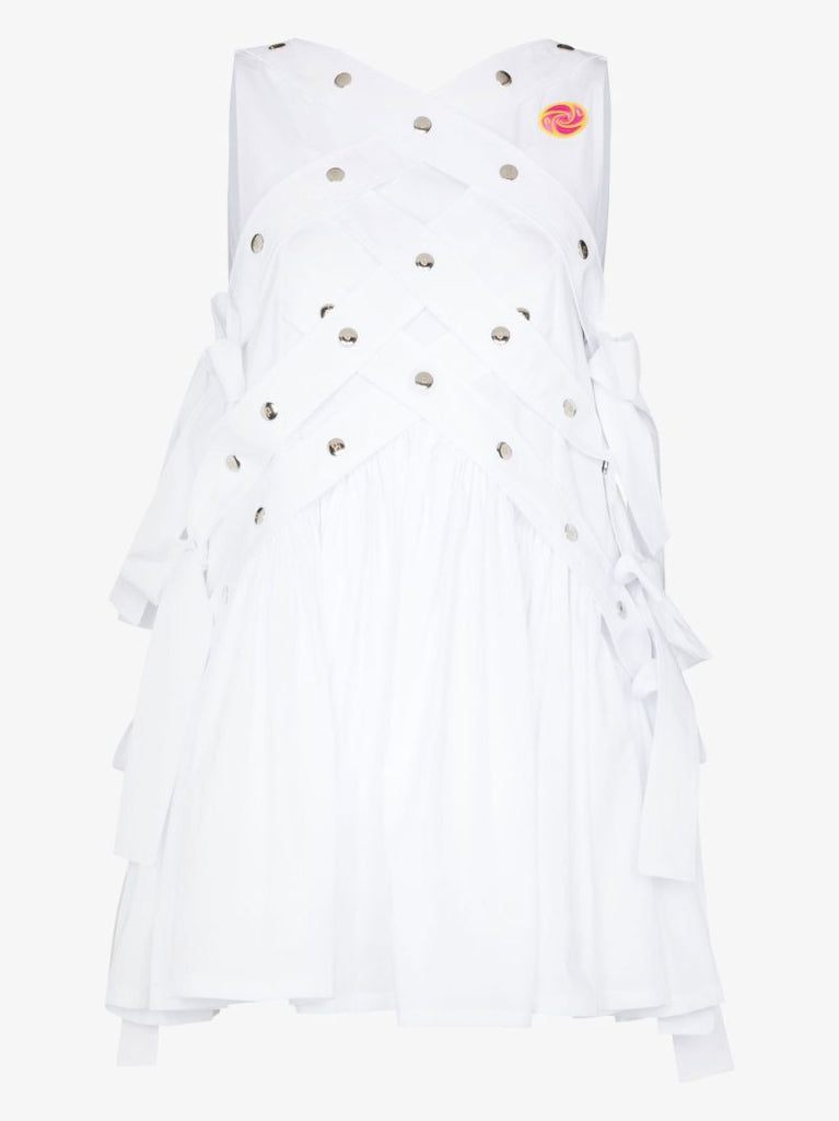 Studded Tie Detail Mini Dress