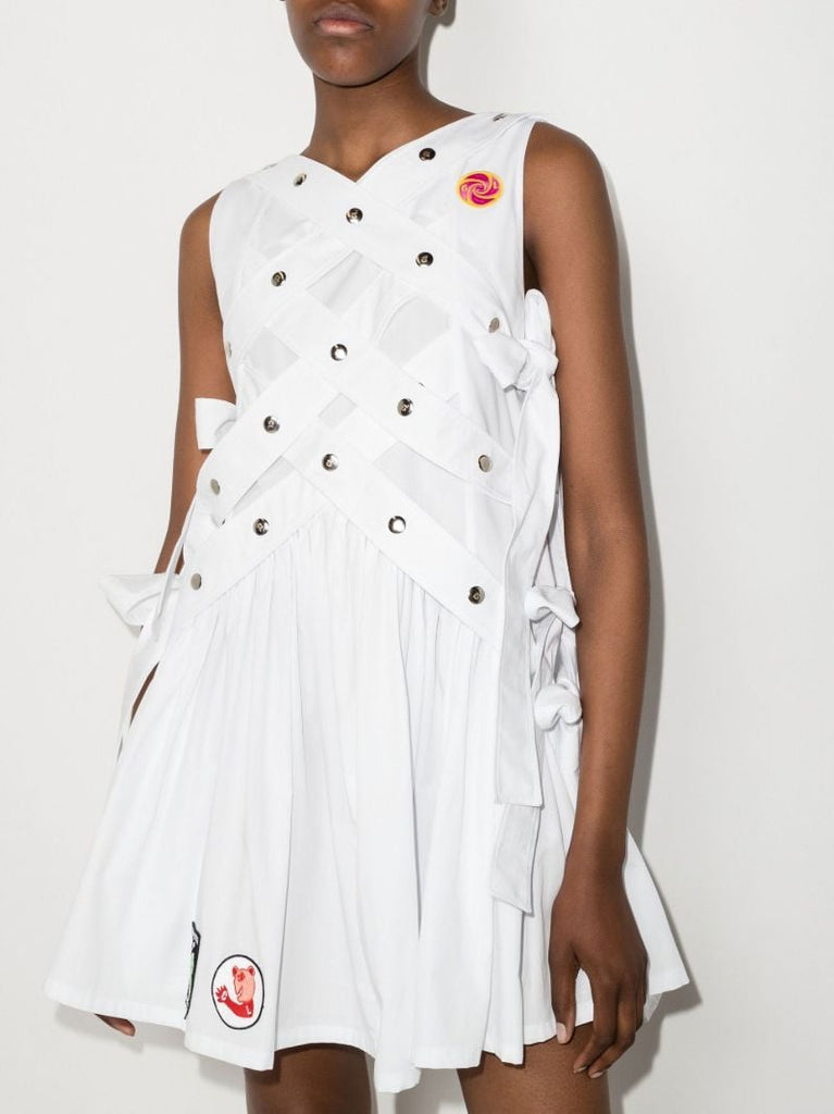 Studded Tie Detail Mini Dress
