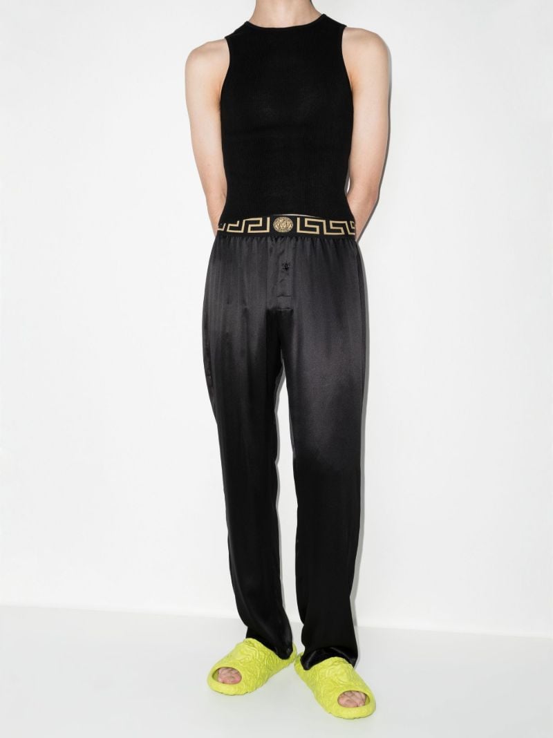 Greca Border Silk Pyjama Bottoms