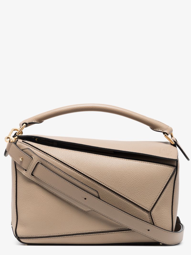 Neutral Puzzle Leather Shoulder Bag