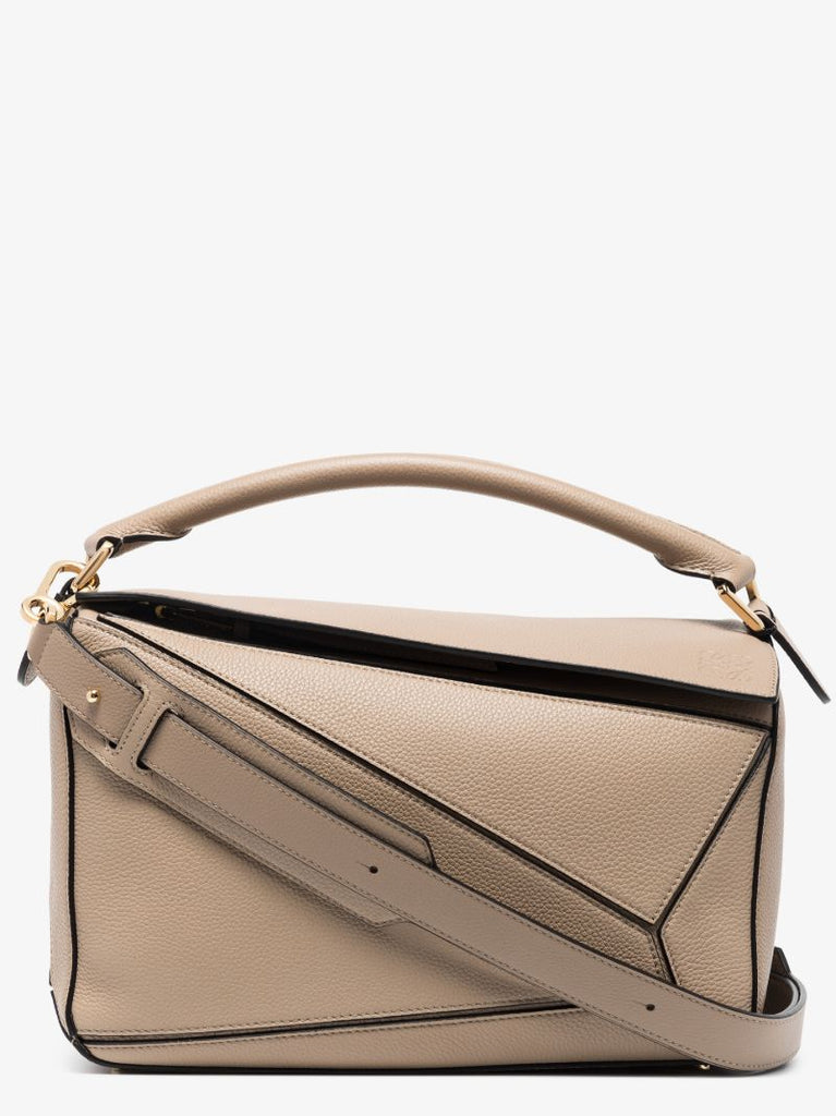 Neutral Puzzle Leather Shoulder Bag