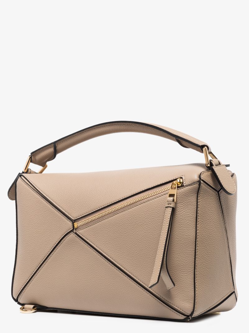 Neutral Puzzle Leather Shoulder Bag