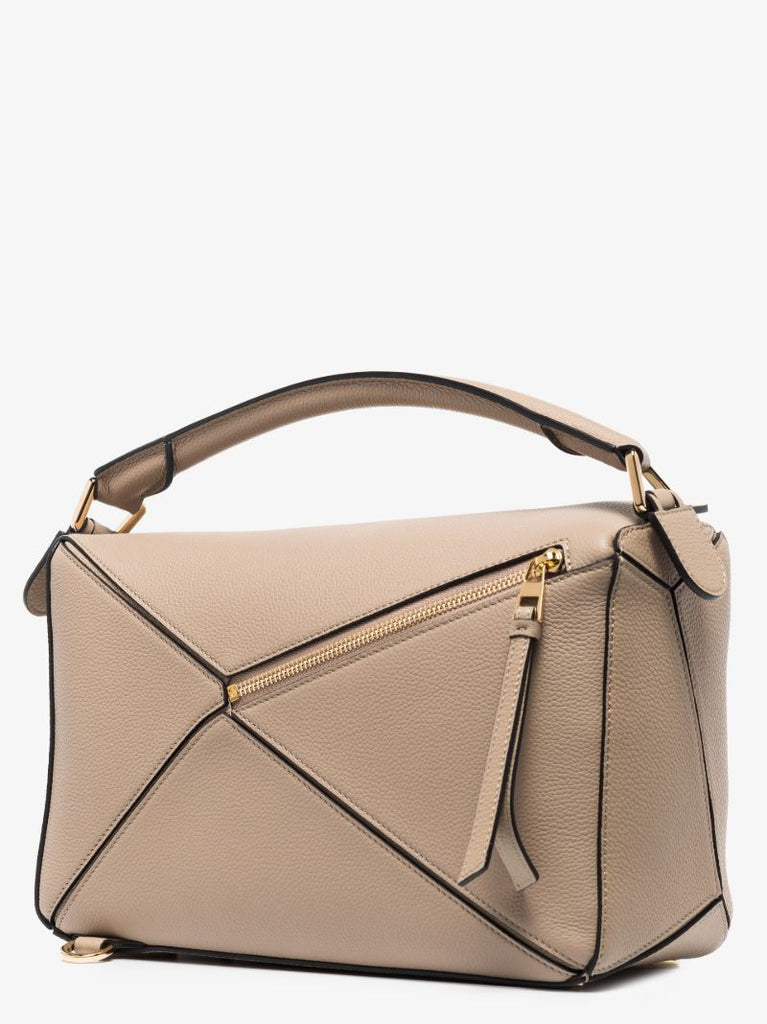 Neutral Puzzle Leather Shoulder Bag