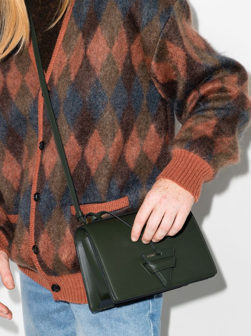 Green Barcelona Leather Shoulder Bag