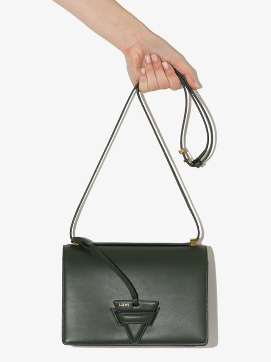 Green Barcelona Leather Shoulder Bag