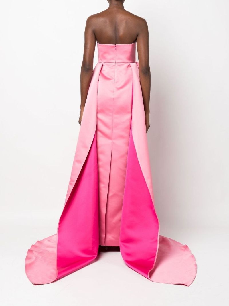 Pink Draped Detail Strapless Gown