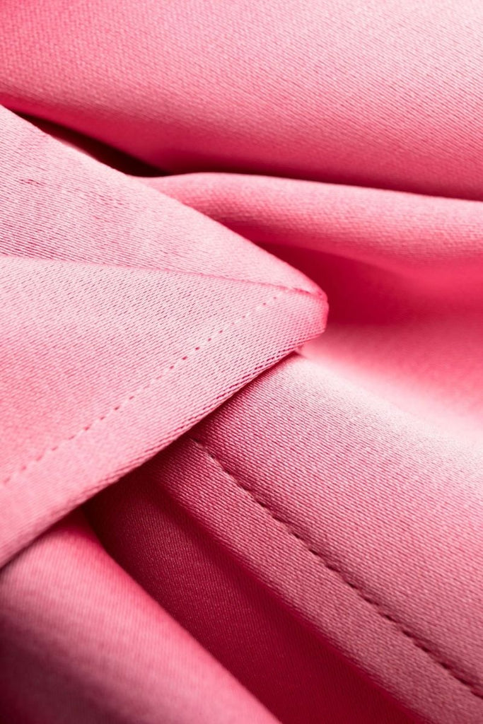 Pink Draped Detail Strapless Gown