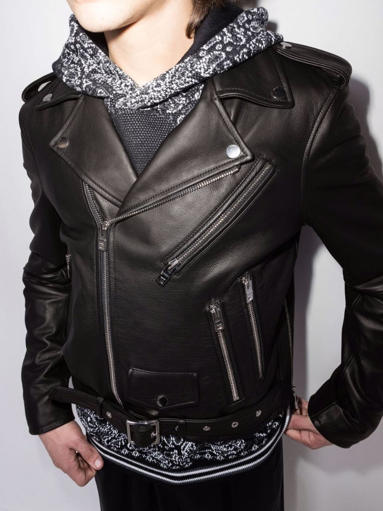 Perfecto Paint Drip Logo Leather Jacket