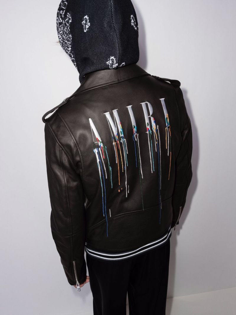 Perfecto Paint Drip Logo Leather Jacket