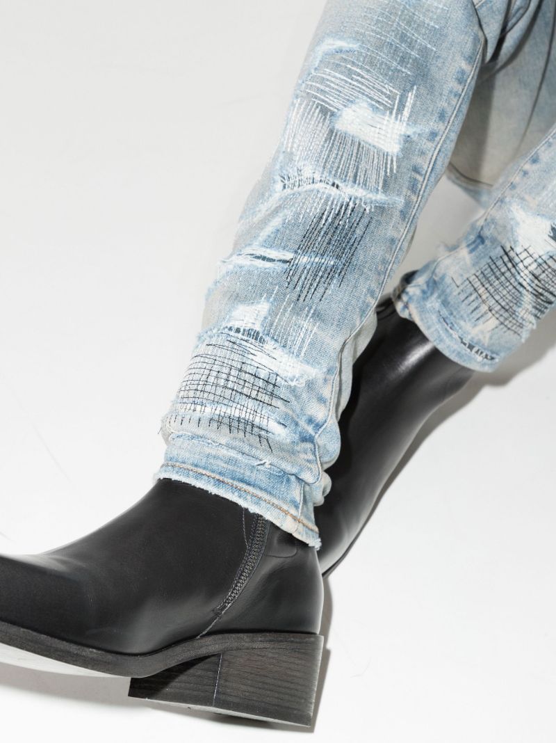 Repair Distressed Skinny Jeans