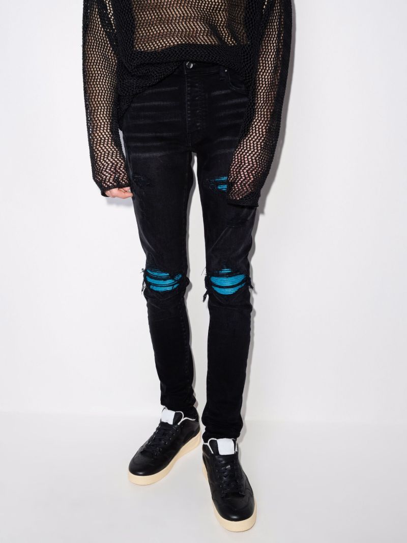 Mx1 Cracked Paint Skinny Jeans