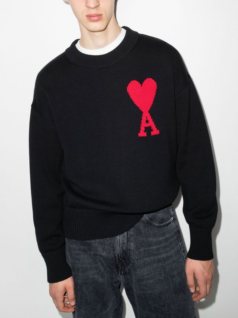 Ami De Coeur Intarsia Organic Cotton Sweater
