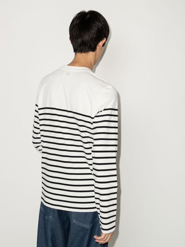 White Ami De Coeur Striped Cotton T-shirt