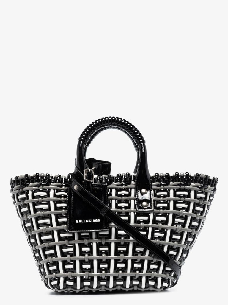 Black Bistro Basket Woven Tote Bag