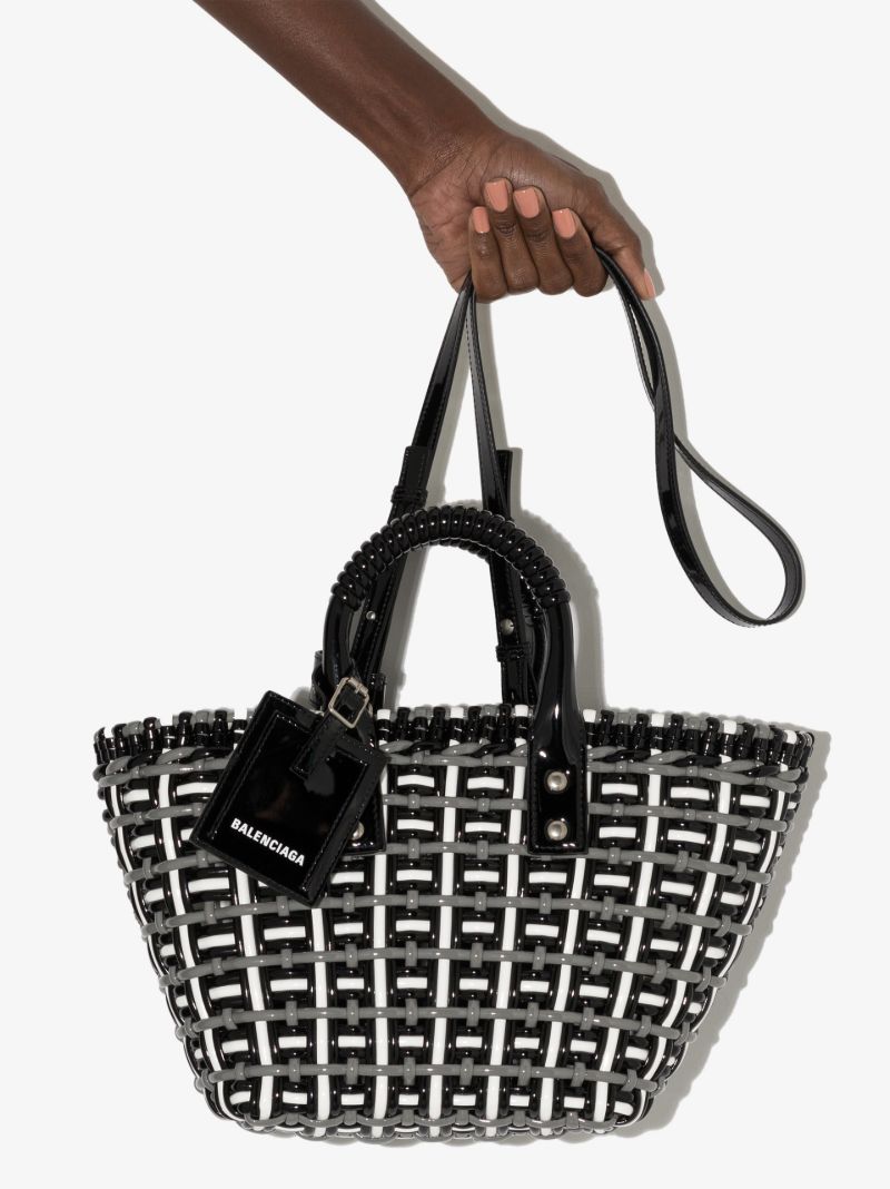 Black Bistro Basket Woven Tote Bag
