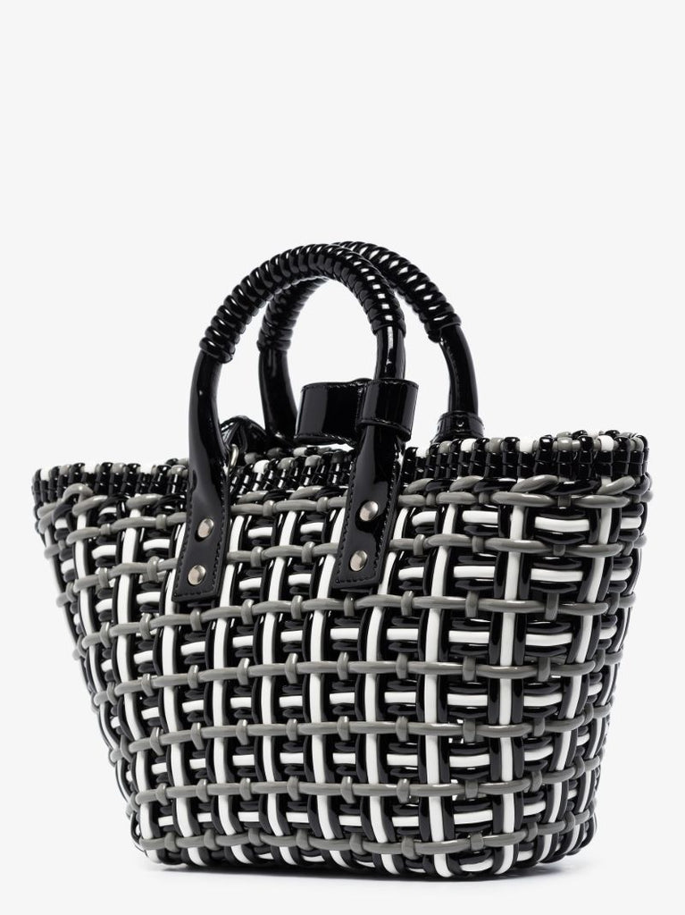 Black Bistro Basket Woven Tote Bag