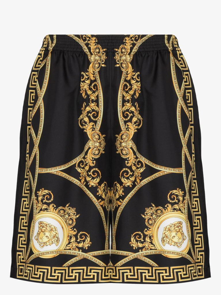 Baroque Print Silk Shorts