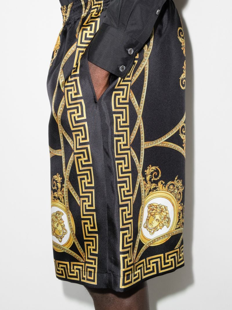 Baroque Print Silk Shorts